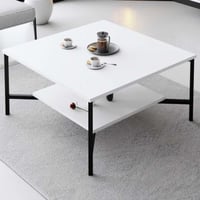 Line Salontafel | 100% MELAMINE | Wit, Zwart