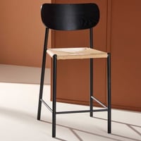 Barkruk Polly - Rotan/Zwart - 55x101x52 cm