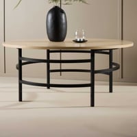 Salontafel Copenhagen - MDF - ⌀100x43cm - Wit/Zwart