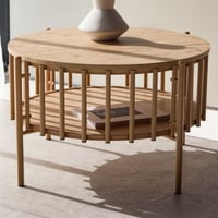 Salontafel Rubbo - MDF Houtlook - Ø80x50 cm - Bruin