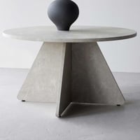 Salontafel Bootcut - MDF - Ø80x45 cm - Beige Marmerlook