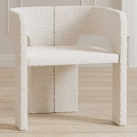 Eetkamerstoel Kristin Venture Design - Bouclé Teddy - 60x70x64 cm - Wit