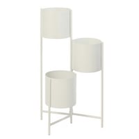 Bloempot 3 pots ijzer wit