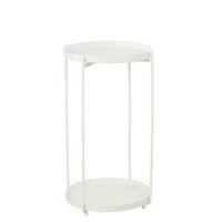 Bijzettafel rond ijzer wit small