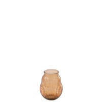 Windlicht gestreept glas oranje