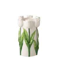 Vaas tulp keramiek wit/groen medium