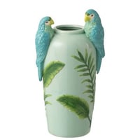 Vaas papegaaien keramiek groen/blauw large