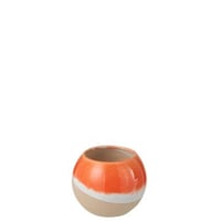Vaas bal klei oranje/naturel small