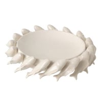 Sierschaal vis keramiek gebroken wit