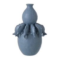 Vaas vis keramiek blauw large
