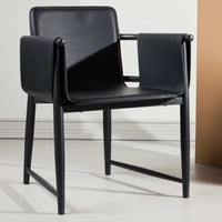Fauteuil Bjäre - Metaal, Zwart PU - 60x61x78 cm