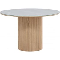 Ronde eettafel Härön Venture Design - MDF/gehard glas - Ø120x75 cm - Wit
