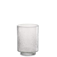 Vaas cilinder reliëf glas transparant small
