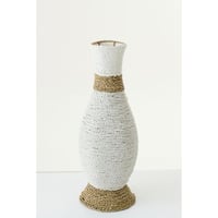 Vaas raffia wit/naturel