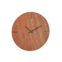 Wandklok rond marmer terracotta/zwart