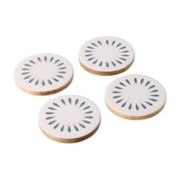 Set van 4 onderzetter rond mangohout donkerblauw/wit