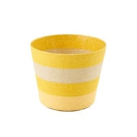 Bloempot gestreept papier geel/naturel extra large