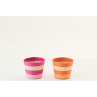 Bloempot gestreept papier roze/oranje extra small assortiment van 2