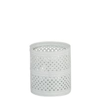 T-lichthouder glitter metaal wit small 9x7cm