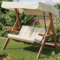 Galata Swing Dubbele tuinschommelstoel | DENNENHOUT | Crème