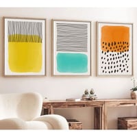 Boise Decoratief ingelijst MDF-schilderij (3 stuks) | Massief houten lijst | 50 x 70 cm