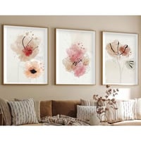 Boise Decoratief ingelijst MDF-schilderij (3 stuks) | Massief houten lijst | 35 x 50 cm