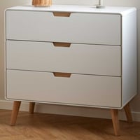 Ladekast Lowell - 3 lades - wit/eikenhout