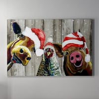 Christmas Bouquet Decoratief canvas schilderij | Houten lijst | 70 x 100 cm