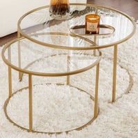 Gold-Transparent-80-60 Salontafelset | 100% METAAL | Goud