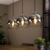 Hanglamp Bessy 3 lampkappen-Oud zilver