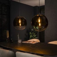 Hanglamp Bessy 2 lampkappen-rookglas
