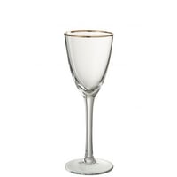 Wijnglas witte wijn gouden rand glas transparant/goud