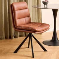 Eetkamerstoel Dean - 47x57x85cm - kunstleer - cognac