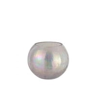 Windlicht bol craquele glas parel effect paars large