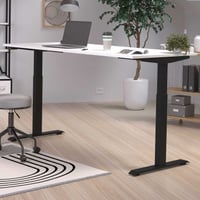 Bureautafel Hermoso | 180 x 80 x 72-120 cm | elektrisch verstelbaar | Wit-zwartdesign