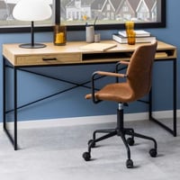 Bureau Dover met lade - wilde eik/zwart