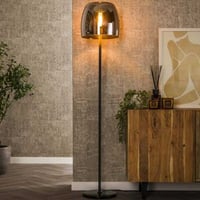 Staande lamp Drift - Ø35x170cm - grijs fumé glas