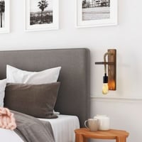 Lustro massief grenen wandlamp | handgemaakt | IP20 | walnoot