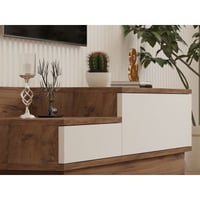 Barko TV-meubel | 100% MELAMINE | Atlantic Pine, Wit