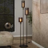 Vloerlamp Sepiora - Ø33x165cm - 3 lampen - glas & metaal - bruin