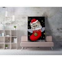 Christmas Bouquet Decoratief canvas schilderij | Houten lijst | 70 x 100 cm