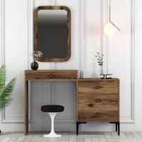 Woody Fashion Dresser | 100% Melaminegecoat | Metalen Poten | Kleur: Notenhout