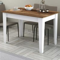 Kiev Keukentafel | 100% MELAMINE | Walnoot, Wit