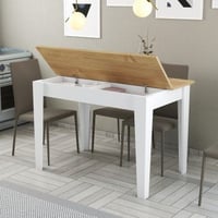 Kiev Keukentafel | 100% MELAMINE | Wit, Eiken