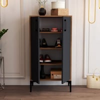 Prag Schoenenkast | 100% MELAMINE | Walnoot, Antraciet