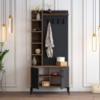 Viyana D Kapstok | 100% MELAMINE | Walnoot, Antraciet