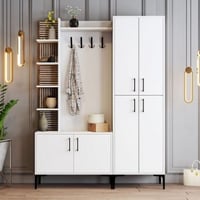 Woody Fashion halkast | Melamine coating | Metalen poot wit