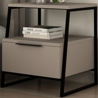 Nachtkastje Pal - 100% MELAMINE - Licht Mokka - 45 x 50 x 40 cm
