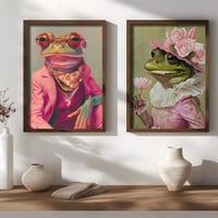 Evila Originals Decoratief ingelijst MDF schilderij (2 stuks) | Sparrenhouten lijst | 35 x 47 x 3,5 cm