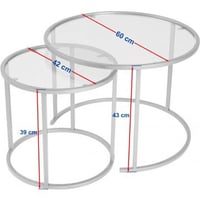 Salontafel Set Aurum - 100% TEMPERED GLASS - Goud - 43 x 60 x 60 cm